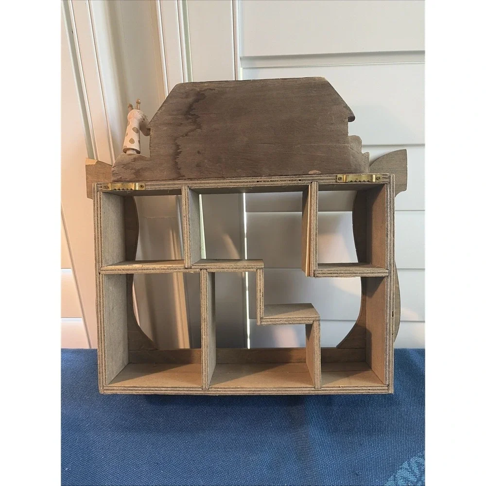 Wood Wall Hanging Shelf Noah's Ark Display Shelf Baby Nursery Decor Wooden